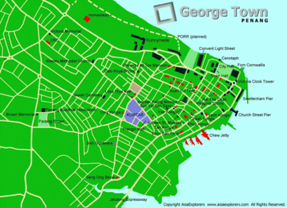 georgetown penang walking tour map