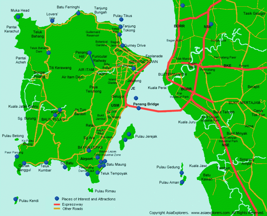 Penang Island Map - soakploaty